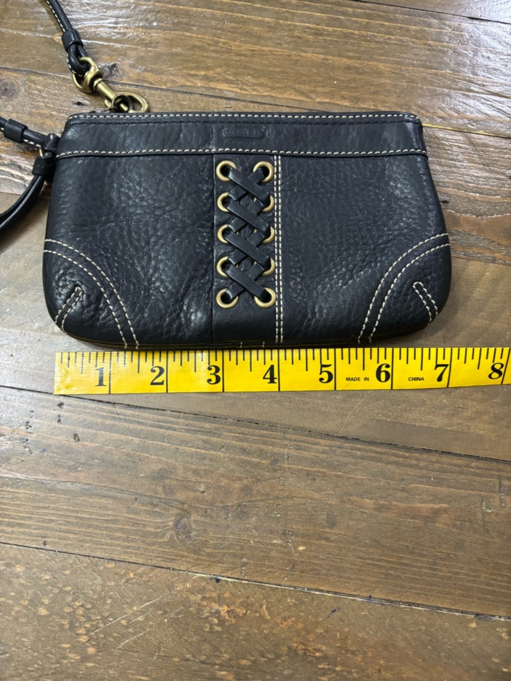 Coach Vintage Leather Wristlet with Lace-Up Detail - Picture 9 of 10